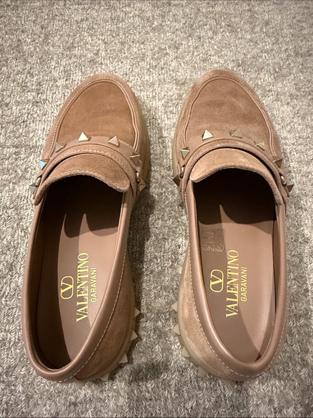 Valentino Leisure Flows Rockstud Suede & Leather Loafer SZ: - Picture 7 of 11
